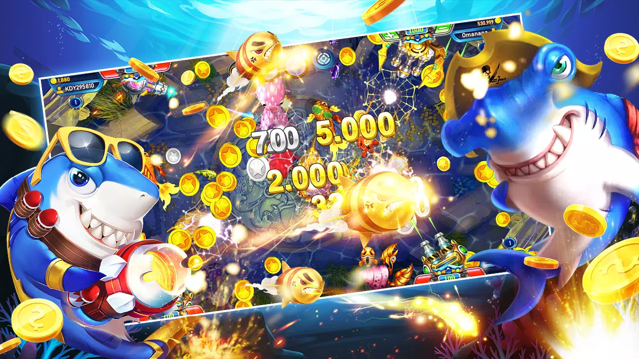 หน้าจอเกมยิงปลาบรรยากาศโลกใต้ทะเล
